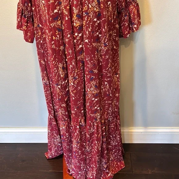 Elegant polyester Floral Long Sleeve maxi Dress NWT XXL - Picture 4 of 16